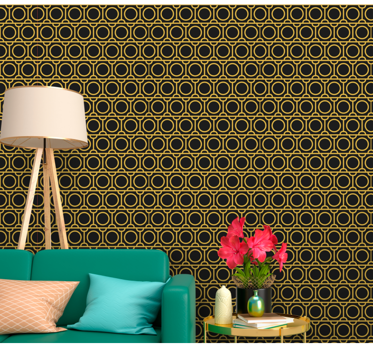 Geometric Rings geometric wallpaper - TenStickers