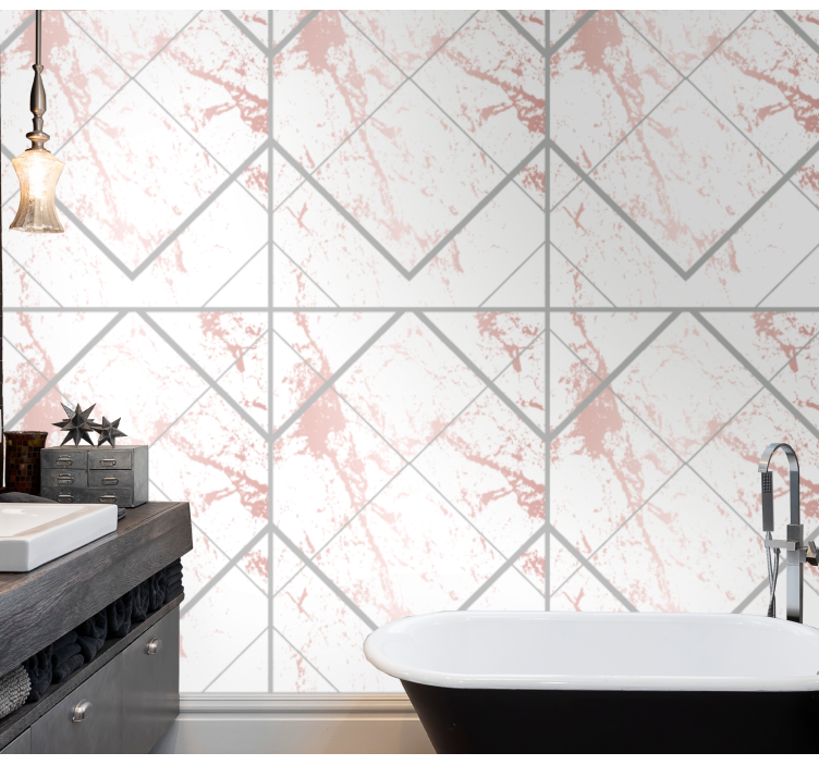 Geometric Textured Design marble wallpaper - TenStickers