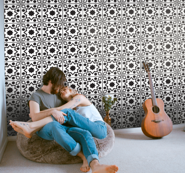 Geometric Tile Ensemble tile wallpaper - TenStickers