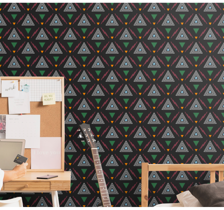 Geometric Triad Harmony geometric wallpaper - TenStickers