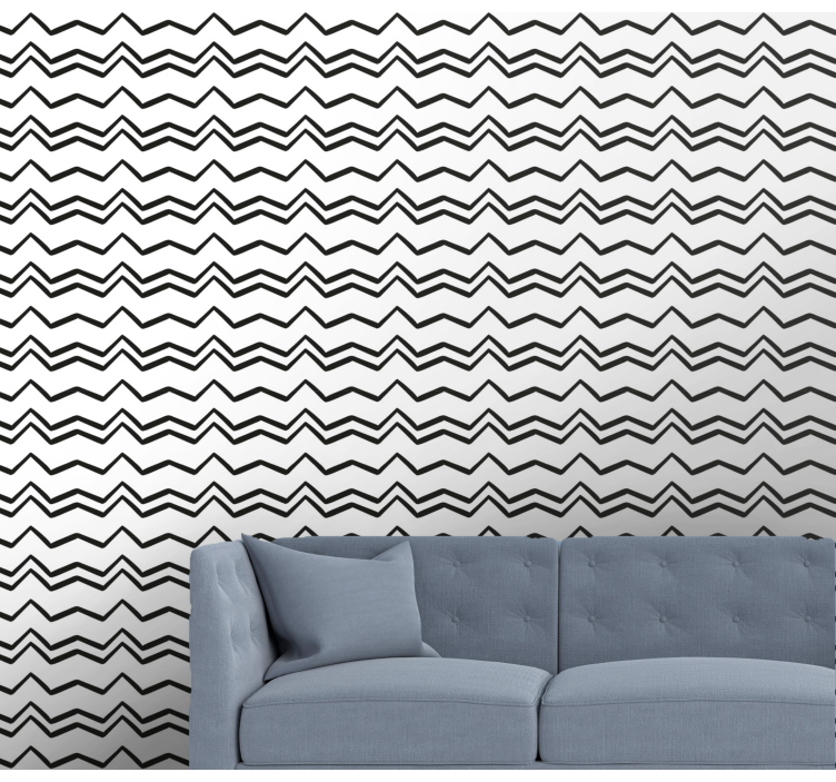 Geometric Zigzag geometric wallpaper - TenStickers