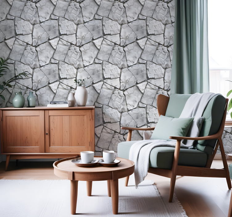Gray design stone wallpaper - TenStickers