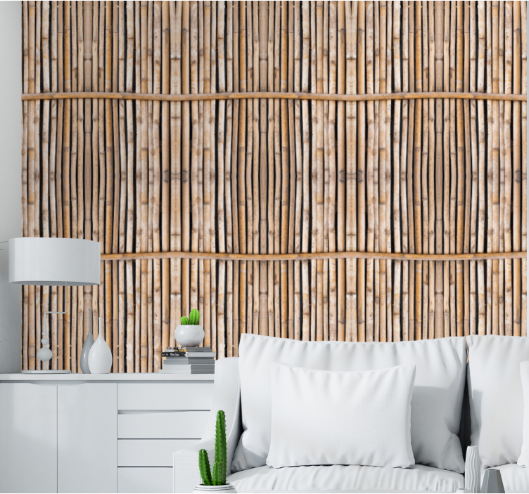 Handcrafted imitation bamboo canes Wallpaper - TenStickers