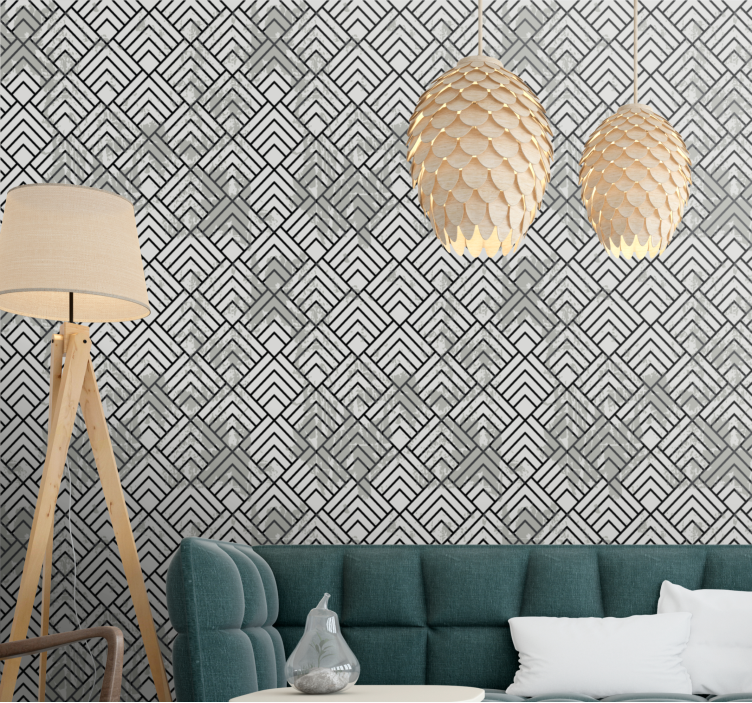 Hollywood-regency black white ceramic wallpaper - TenStickers