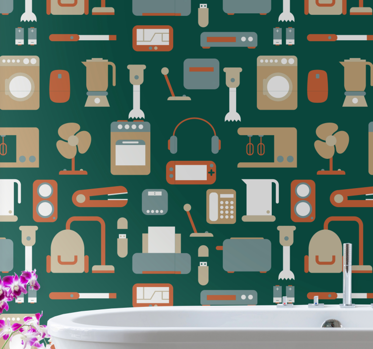 Home Appliances Collection customised wallpaper - TenStickers