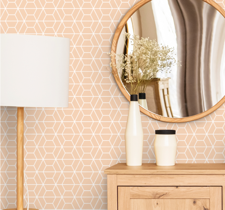 Honeycomb pattern entryway wallpaper - TenStickers