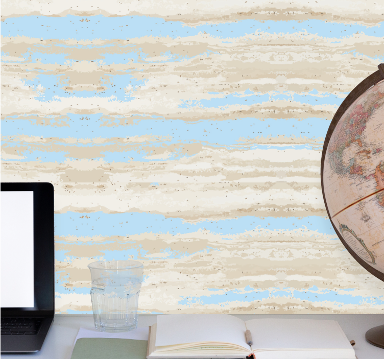 Horizontal Layered Design horizontal striped wallpaper - TenStickers