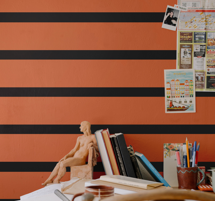 Horizontal Striped Pattern horizontal striped wallpaper - TenStickers