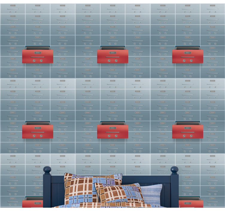 Industrial Lockers industrial wallpaper - TenStickers