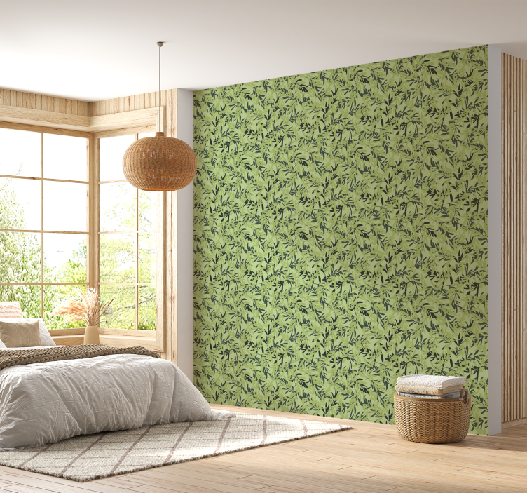 Jungle leaves leaf wallpaper - TenStickers