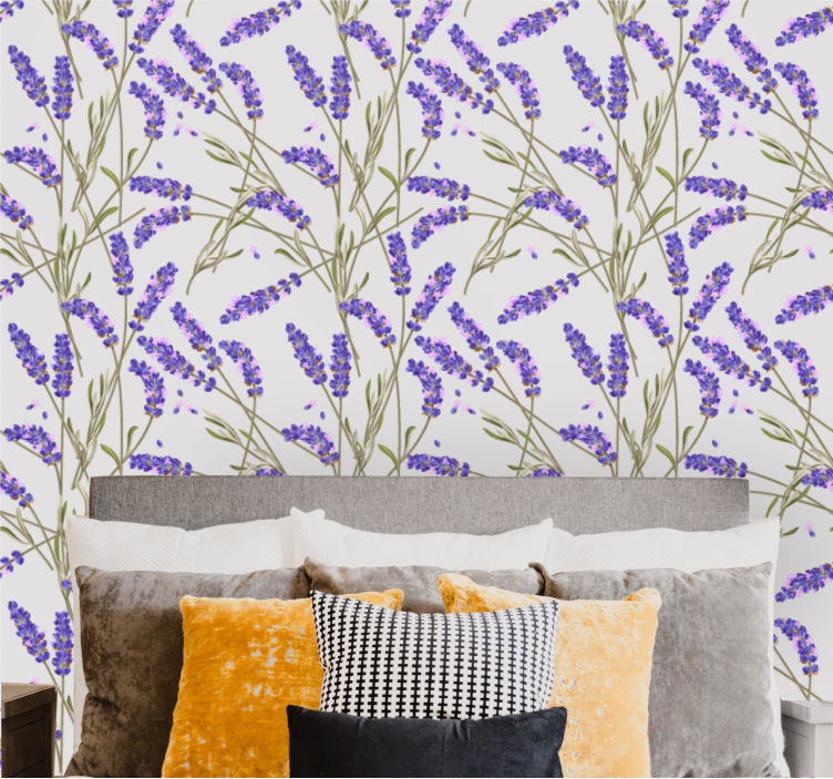 Lavender Floral Design flower wallpaper - TenStickers