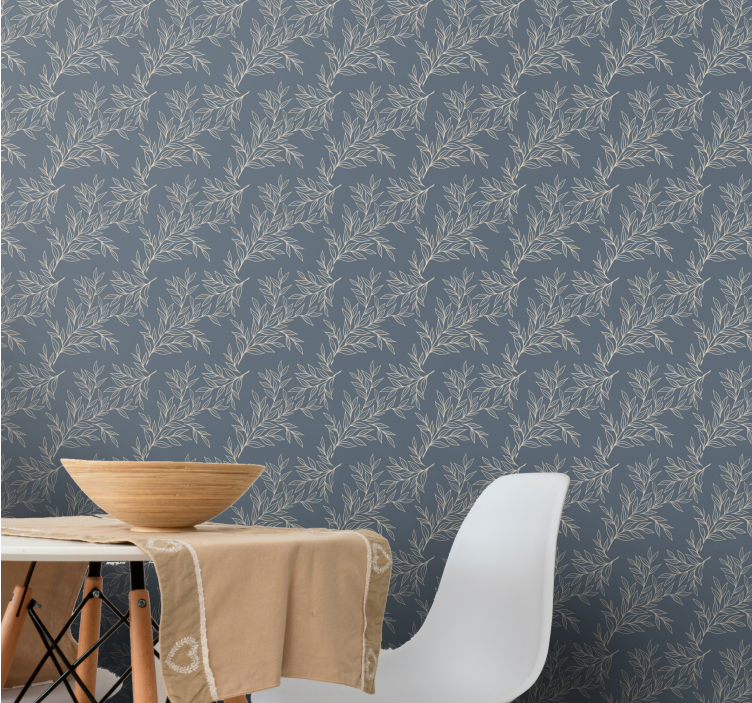 Leaf wallpaper with elegant leaf design - TenStickers