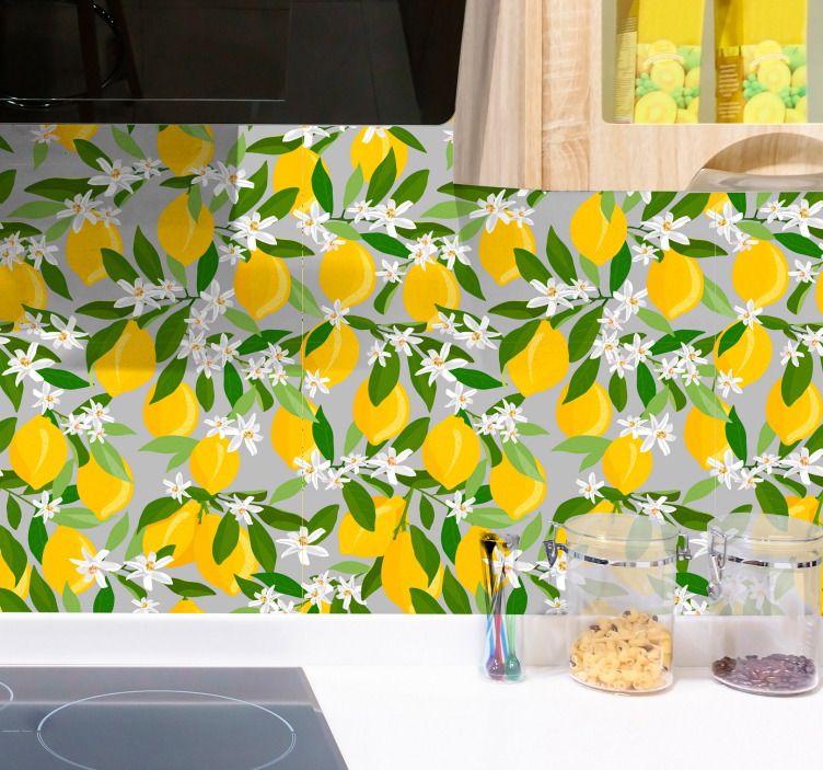 Lemon Tree Kitchen Wallpaper - TenStickers