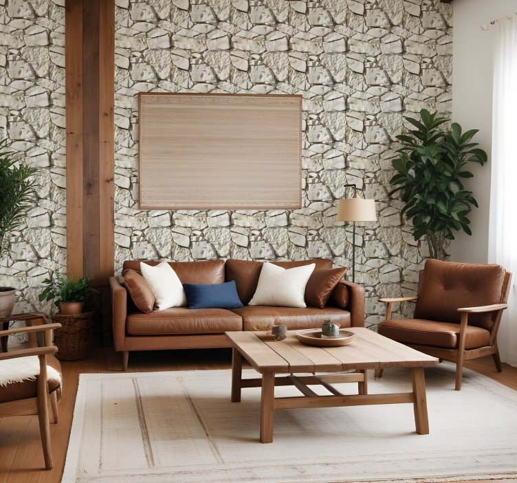 Light beige stone wallpaper - TenStickers