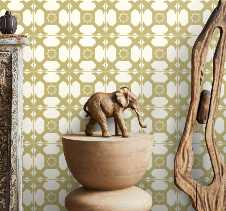 Light mustard yellow tile wallpaper - TenStickers