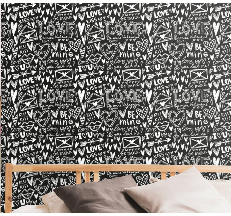 Love heart graffiti Art Wallpaper - TenStickers