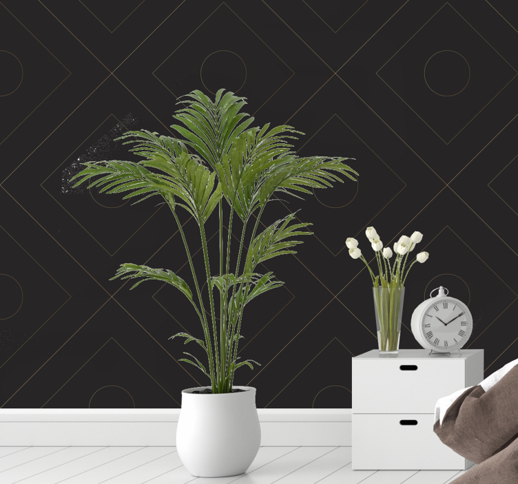 Elegant Golden Geometry modern wallpaper - TenStickers