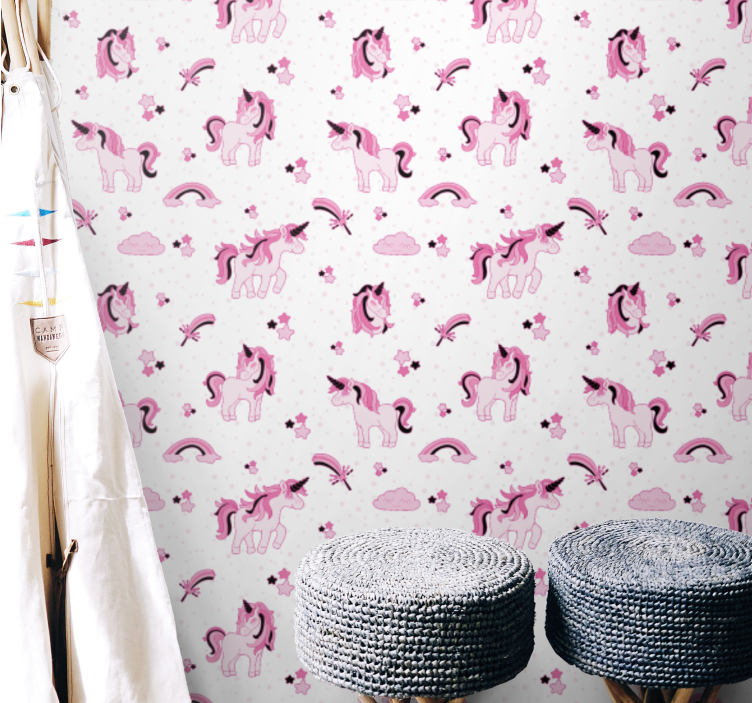 Magical Unicorn Motif animal wallpaper - TenStickers