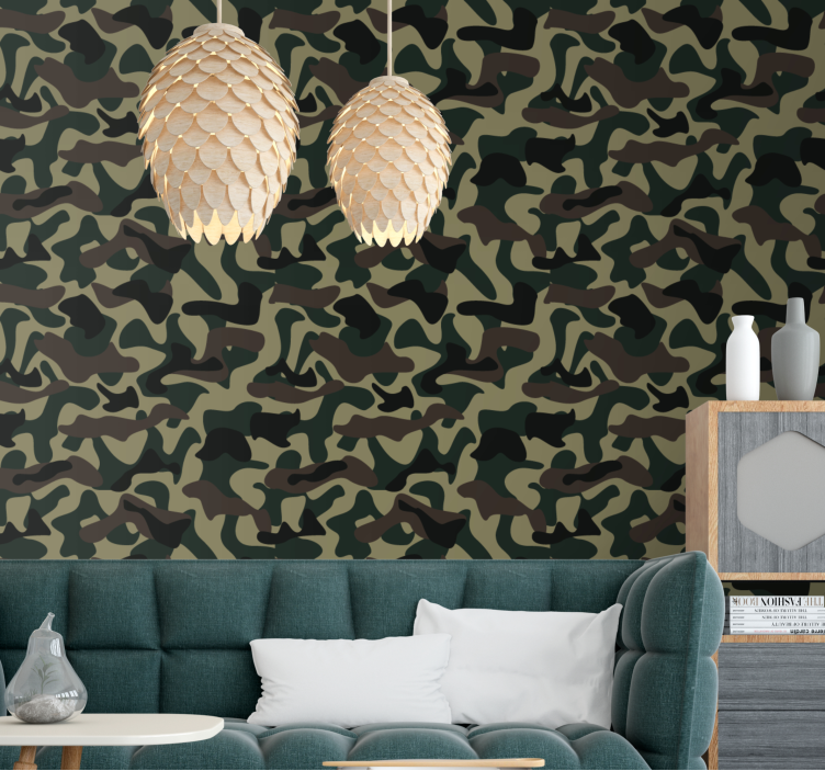 Military pattern modern wallpaper - TenStickers
