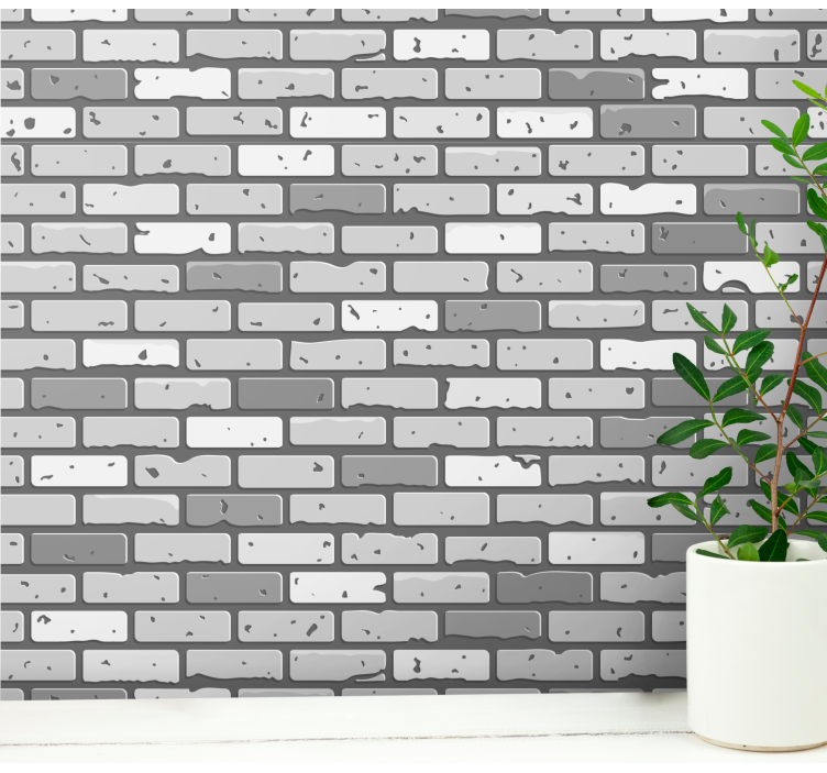 Monochrome Brickwork brick wallpaper - TenStickers