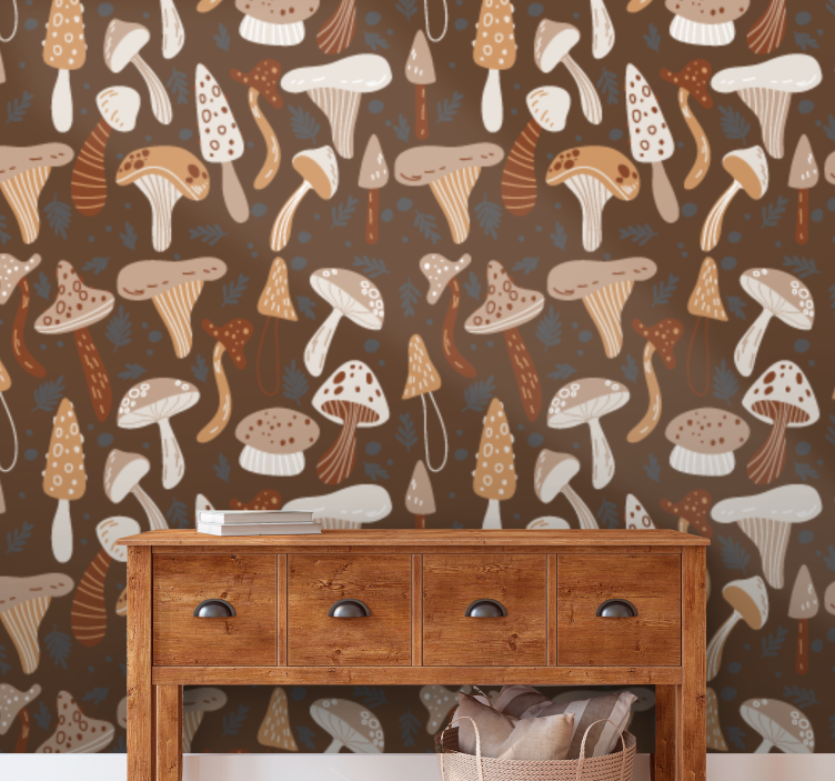 Mushroom Medley nature wallpaper - TenStickers