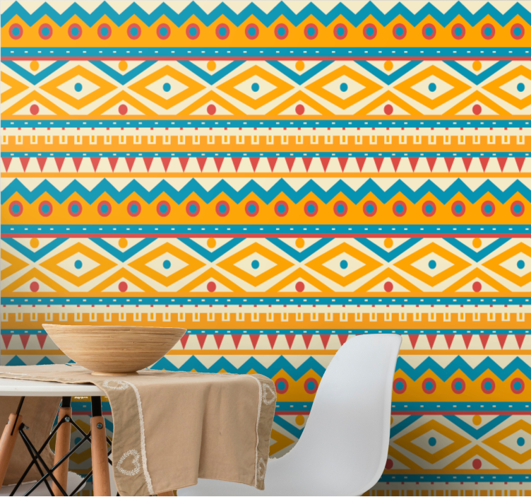Native American tribal pattern Wallpaper - TenStickers