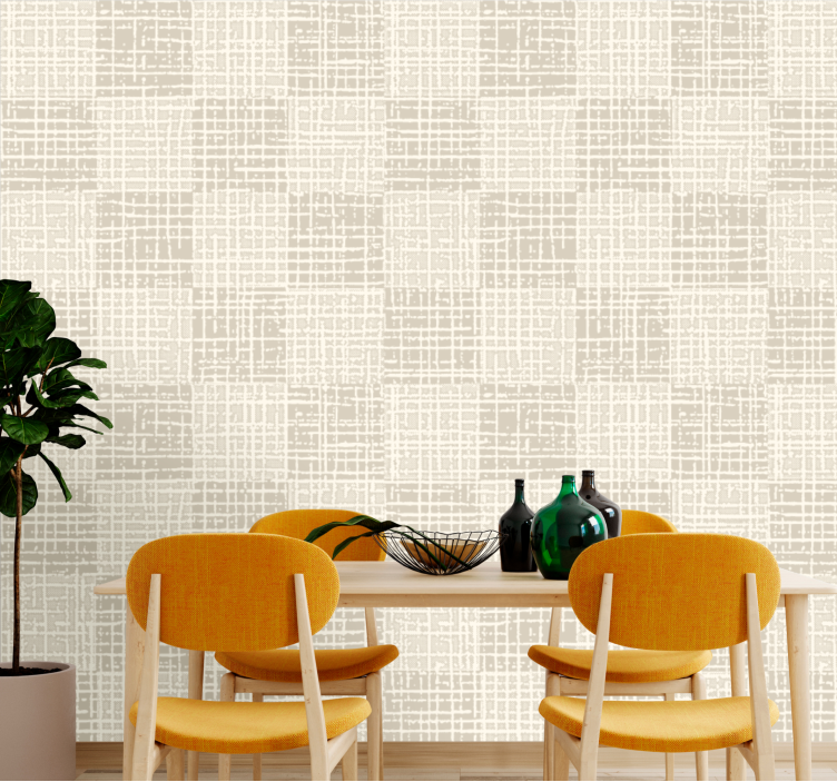 Neutral Grid Lines texture pattern wallpaper - TenStickers