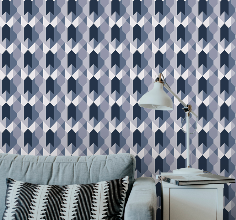 Nordic blue Copenhagen Living Room Wallpaper - TenStickers