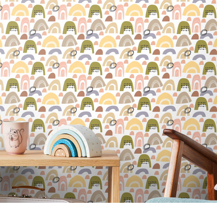Nordic rainbow pattern Bedroom wallpaper - TenStickers