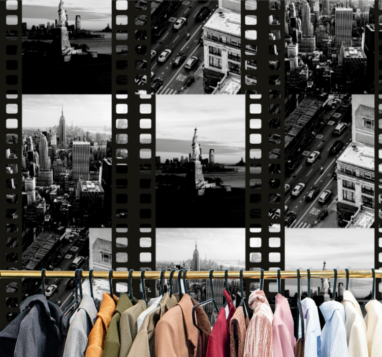 NYC photo tape collage  New York Wallpaper - TenStickers