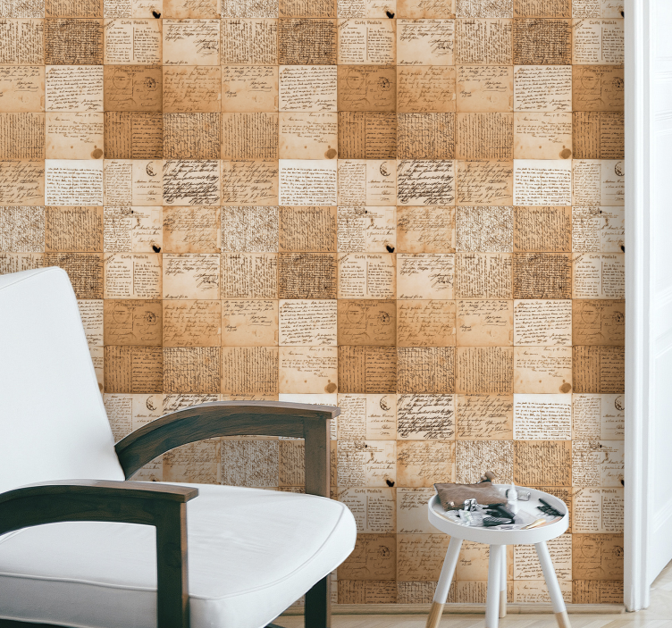Old papers vintage wallpaper - TenStickers