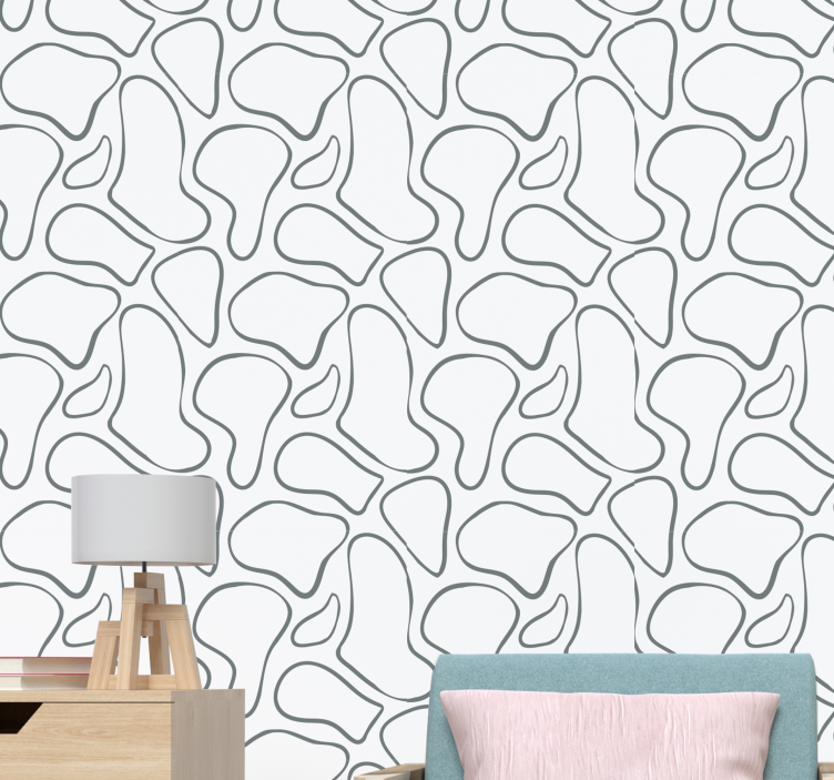 Organic Shapes Pattern geometric wallpaper - TenStickers