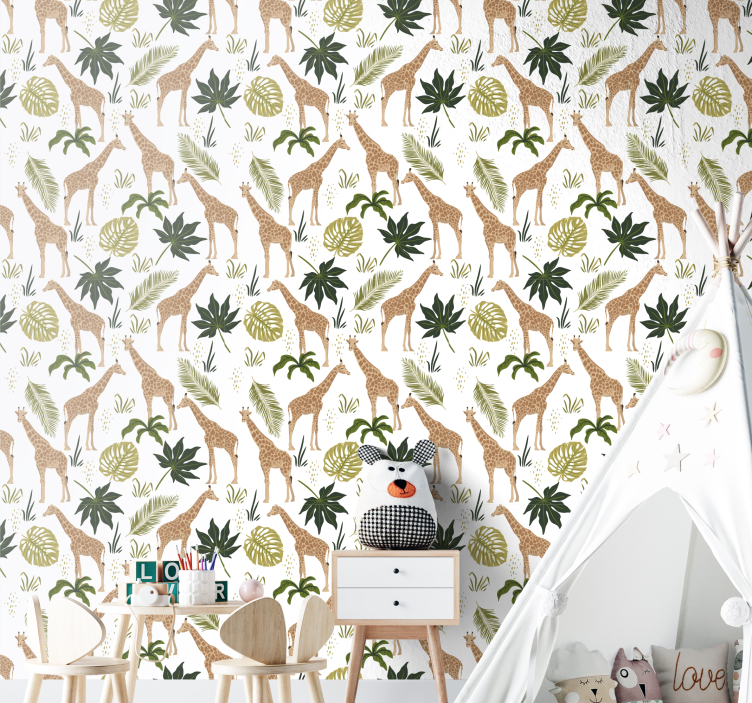 Organized giraffes Animal Wallpaper - TenStickers