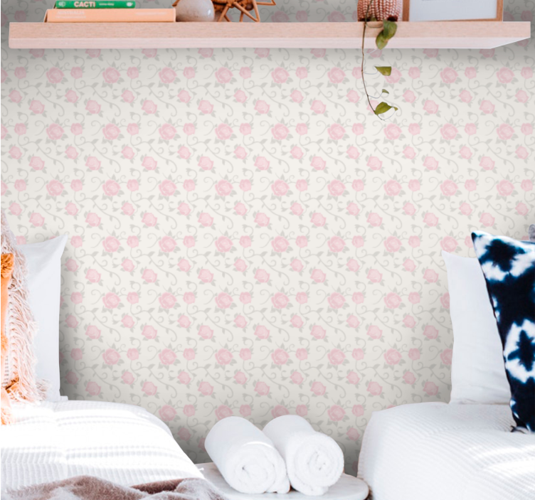 Ornamental Blossoms floral ornament wallpaper - TenStickers