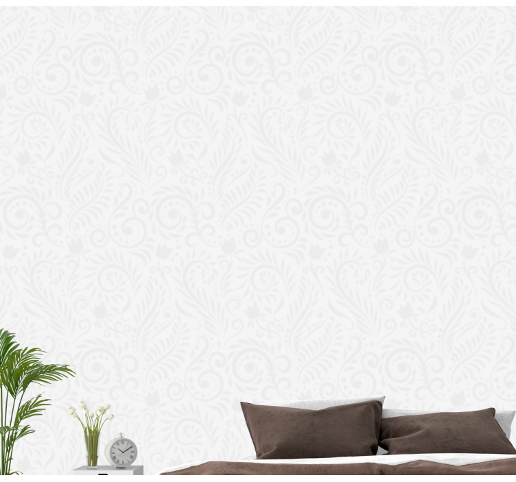 Ornamental Scrollwork floral ornament wallpaper - TenStickers