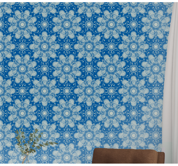 Ornate Blossoms floral ornament wallpaper - TenStickers