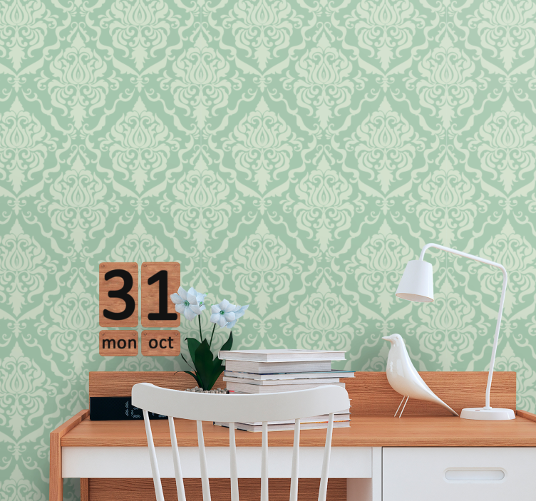 Ornate Tile Effect tile wallpaper - TenStickers
