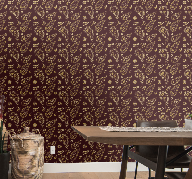 Paisley Pattern Design dining room wallpaper - TenStickers