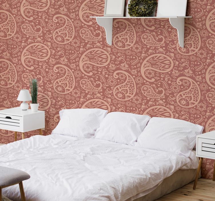 Paisley Pattern Ornamental Wallpaper - TenStickers