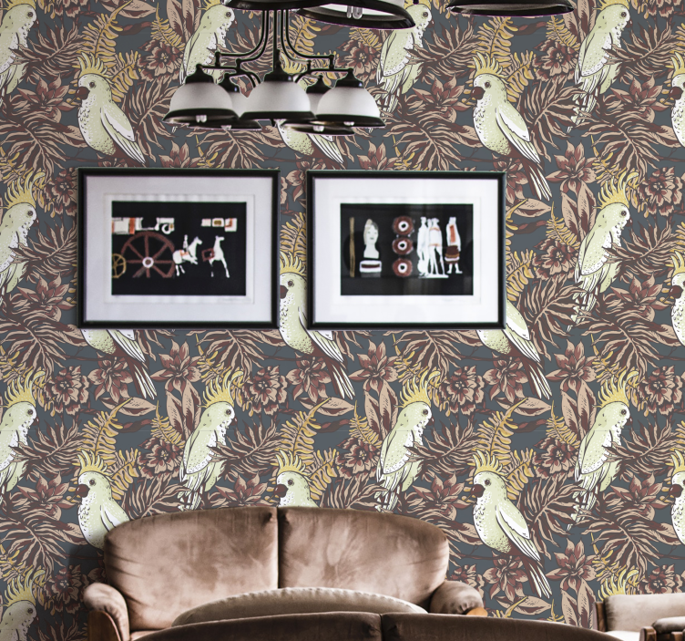 Parrot Floral Motif parrots wallpaper - TenStickers