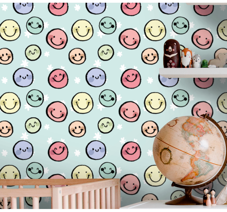 Pastel smile emoticons baby Wallpaper - TenStickers
