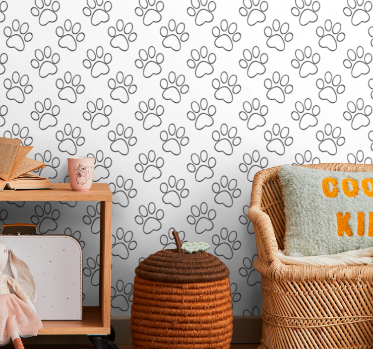 Paw Print Design cat wallpaper - TenStickers