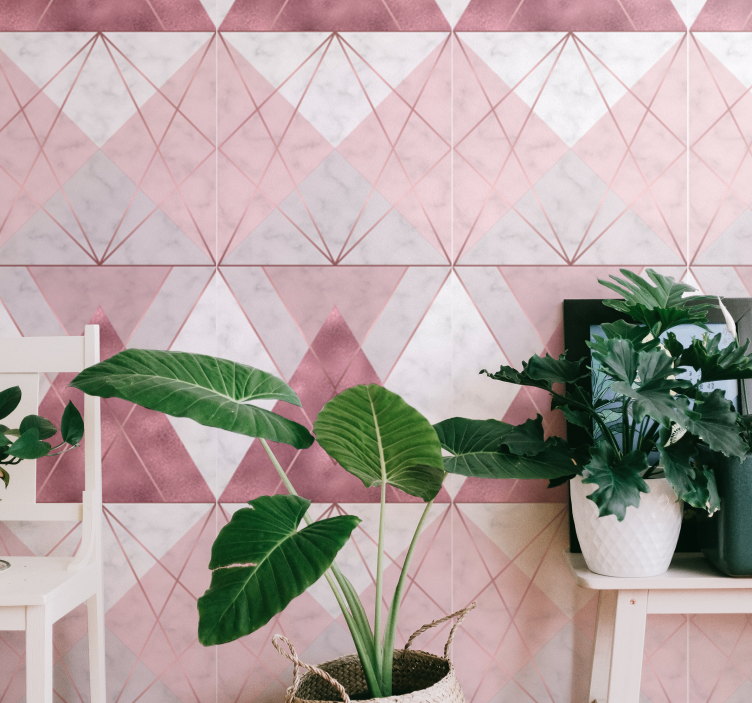 Pink and grey marble Marble Wallpaper - TenStickers