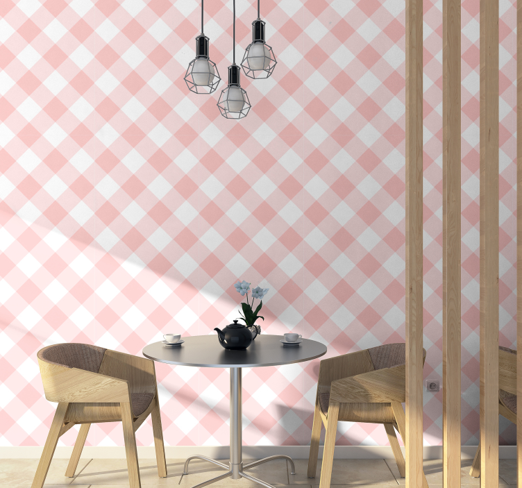 Pink and white Square Wallpaper - TenStickers