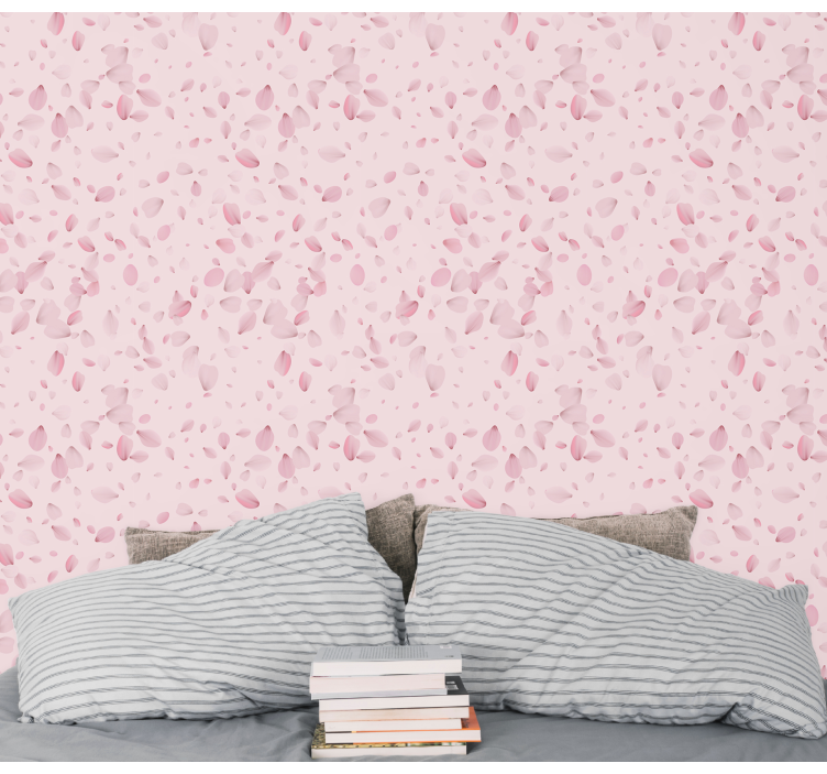 Pink Petal Cascade pink wallpaper - TenStickers