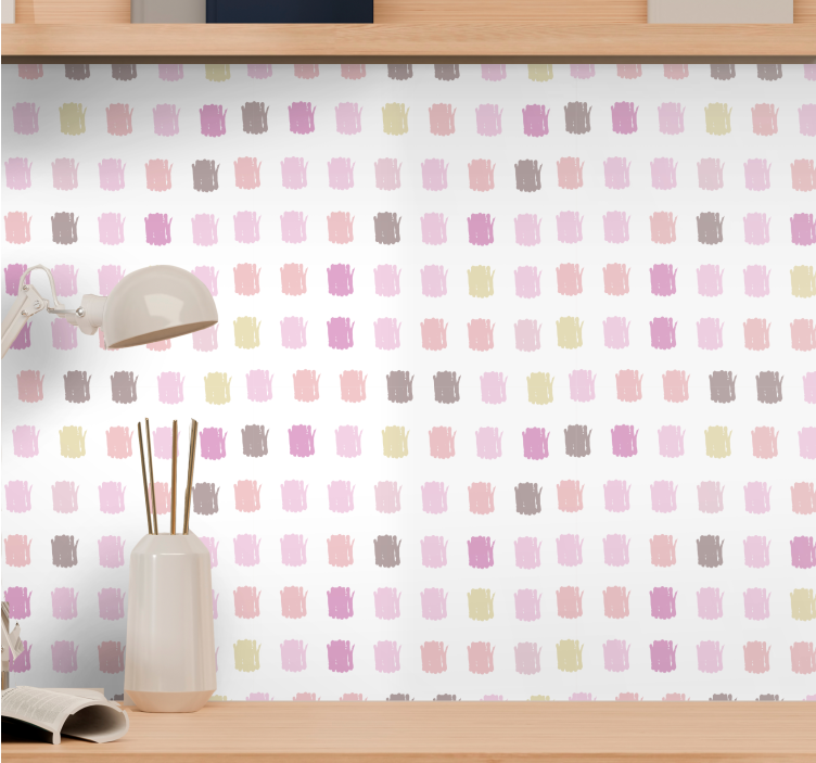 Pink tones painting strokes Childrens Wallpaper - TenStickers