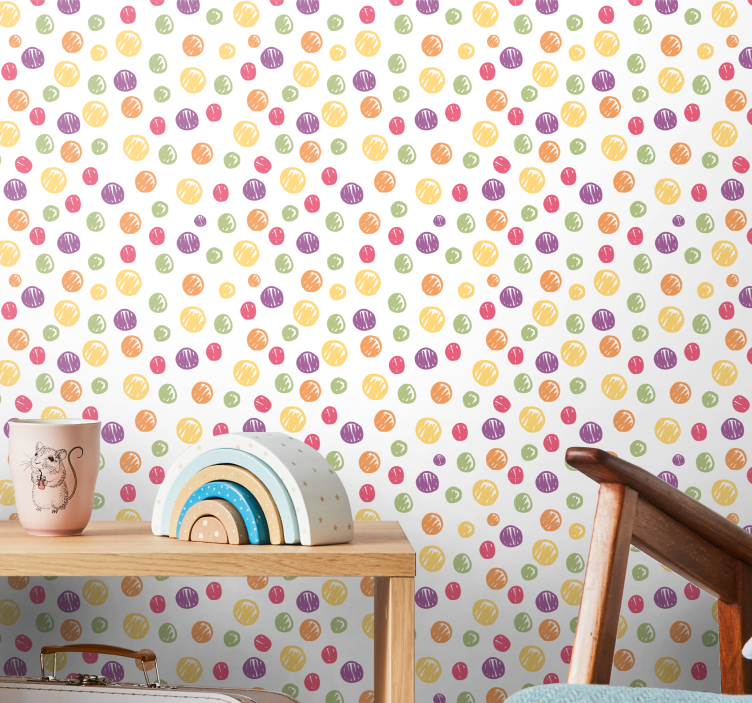 Polka Dot Burst polka dots wallpaper - TenStickers