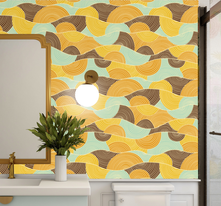 Psychedelic hippy shapes Vintage Wallpaper - TenStickers