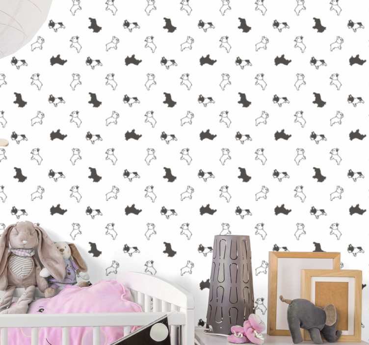 Puppy Sketches Pattern dogs wallpaper - TenStickers