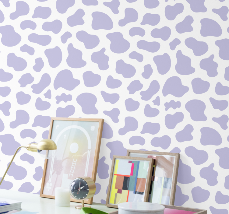 Purple cow print Teen wallpaper - TenStickers